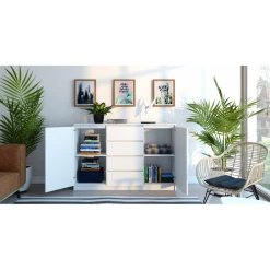 Hucoco PARME 140 | Commode Spacieuse Moderne 97x140x40 Cm | 2 Portes + 4 Tiro... 6 Hucoco PARME 140 | Commode Spacieuse Moderne 97x140x40 Cm | 2 Portes + 4 Tiro... -Magasin Dépôt Privé parme 140 commode spacieuse moderne 97x140x40 cm 2 portes 4 tiroirs meuble rangement chambre salon chambre denfant blanc 9729320 25188660 1140x1140