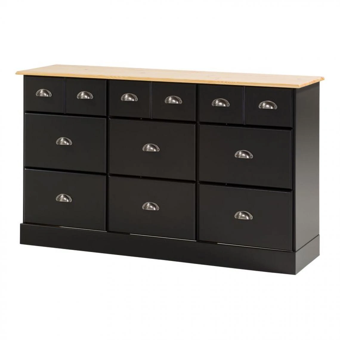 Zandiara Range-tout 9 Tiroirs HAMPTON Noir Et Pin Massif 3 Zandiara Range-tout 9 Tiroirs HAMPTON Noir Et Pin Massif – Image 3
