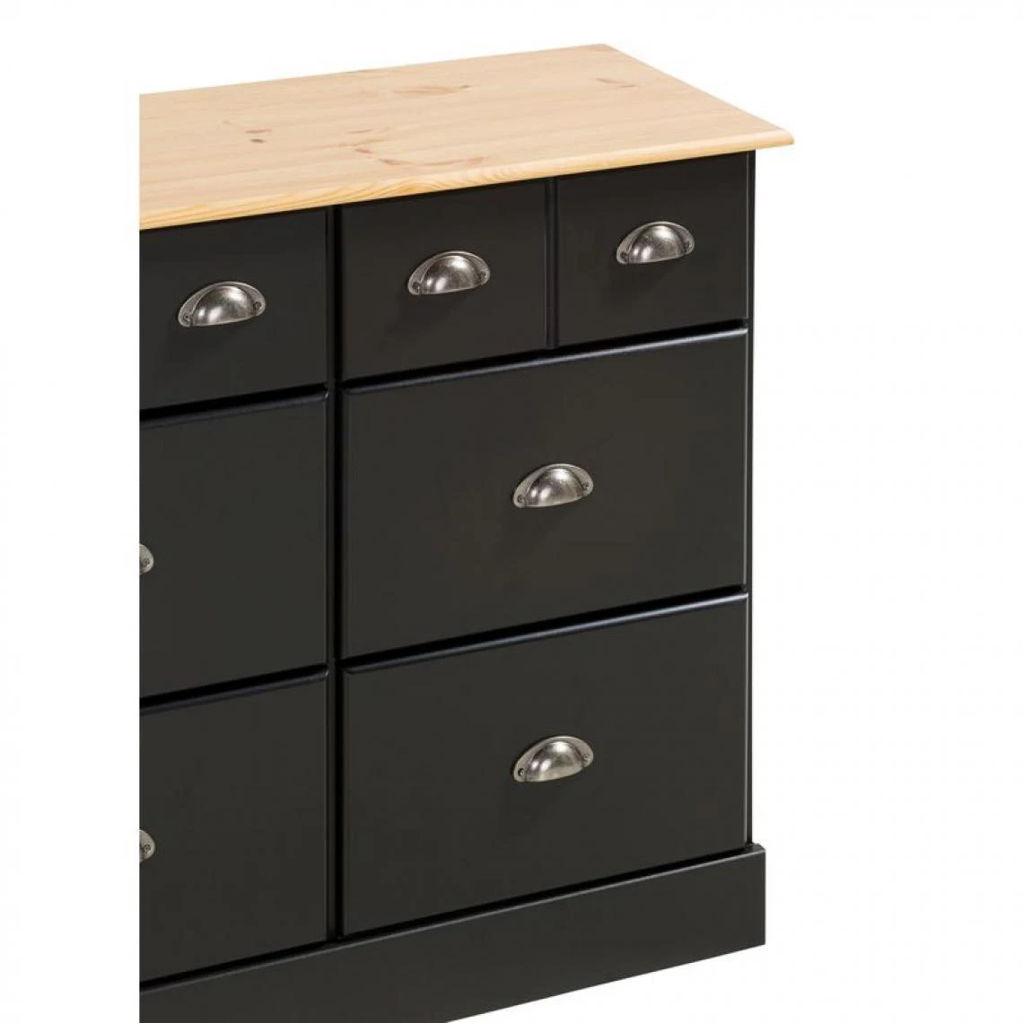 Zandiara Range-tout 9 Tiroirs HAMPTON Noir Et Pin Massif 4 Zandiara Range-tout 9 Tiroirs HAMPTON Noir Et Pin Massif – Image 4
