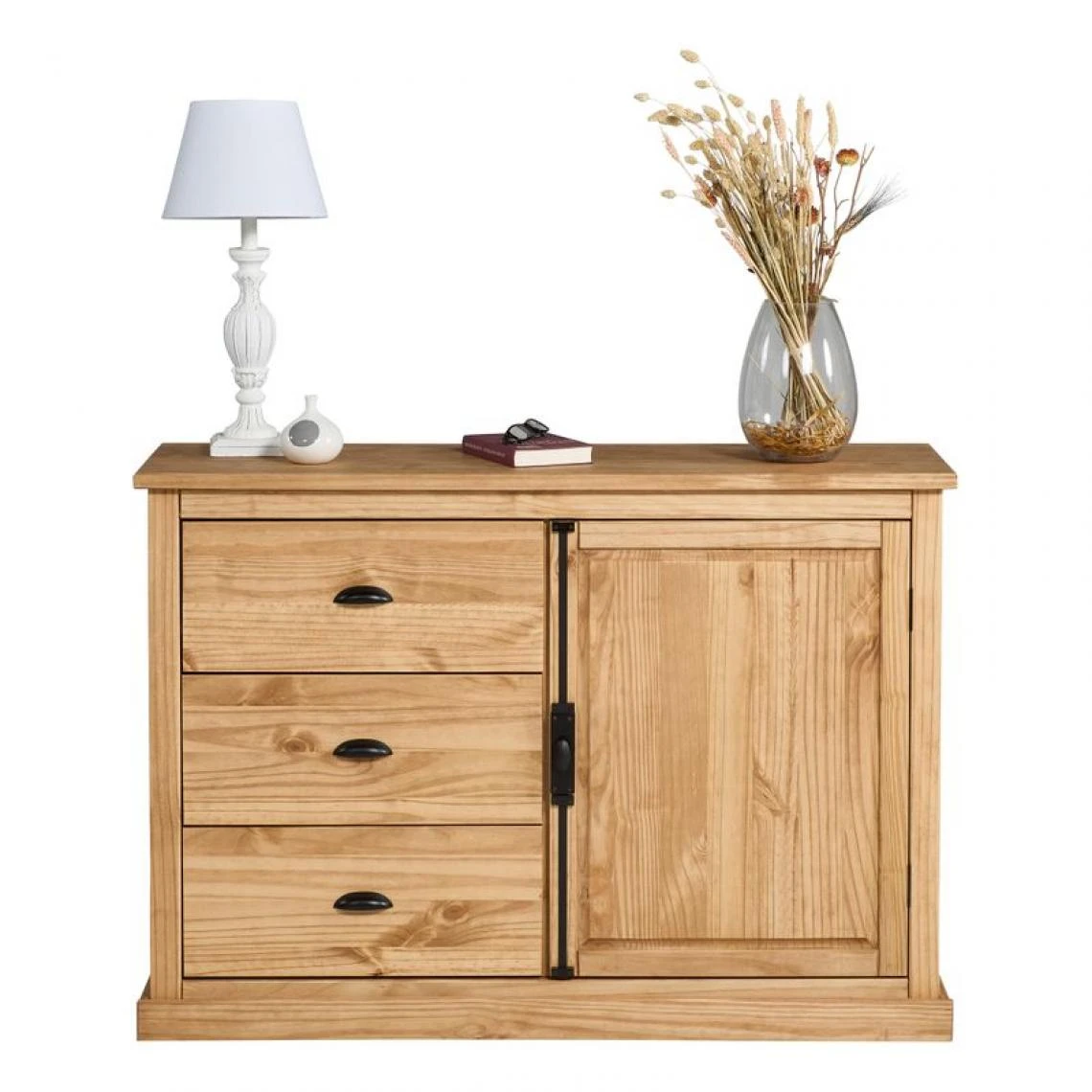 Zandiara Rangement 1 Porte 3 Tiroirs EDISON Pin Massif 5 Zandiara Rangement 1 Porte 3 Tiroirs EDISON Pin Massif – Image 5