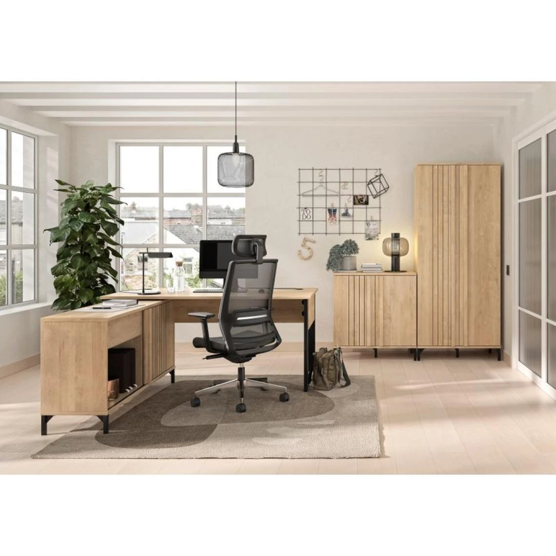 BUT Retour Bureau L. 80 Cm FARO Imitation Chêne Et Noir 2 BUT Retour Bureau L. 80 Cm FARO Imitation Chêne Et Noir – Image 2