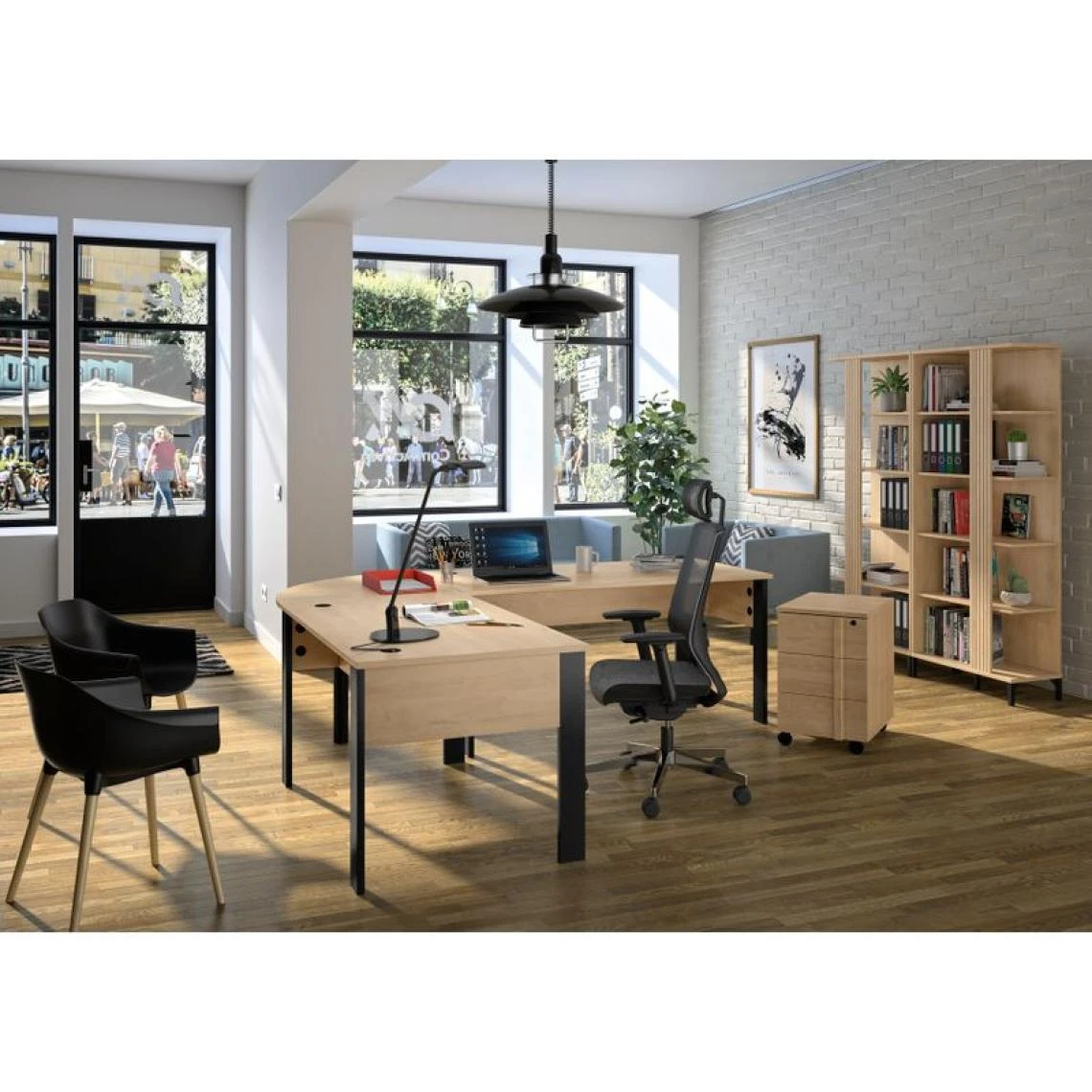 BUT Retour Bureau L. 80 Cm FARO Imitation Chêne Et Noir 5 BUT Retour Bureau L. 80 Cm FARO Imitation Chêne Et Noir – Image 5