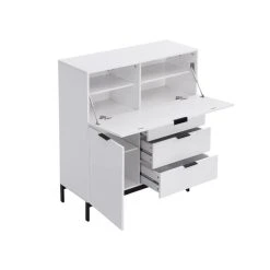 Vente-unique Secrétaire Avec 2 Porte Et 3 Tiroirs - MDF Et Métal - Blanc Laqué -... 8 Vente-unique Secrétaire Avec 2 Porte Et 3 Tiroirs - MDF Et Métal - Blanc Laqué -... -Magasin Dépôt Privé secretaire avec 2 porte et 3 tiroirs mdf et metal blanc laque erwin 13738984 37942336 1140x1140