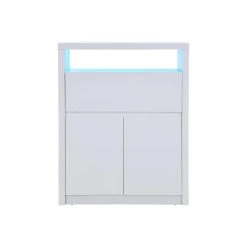 Vente-unique Secrétaire Avec 2 Portes - Avec LEDs - MDF - Blanc Lacqué - MELIONA -Magasin Dépôt Privé secretaire avec 2 portes avec leds mdf blanc lacque meliona 13758696 38007774 1140x1140