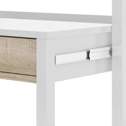 Pegane Table Console Extensible Convertible En Bureau Coloris Blanc Et Chêne... -Magasin Dépôt Privé table console extensible convertible en bureau coloris blanc et chene hauteur 88 x longueur 99 x profondeur 36 70 cm 10515766 27256558 1140x1140