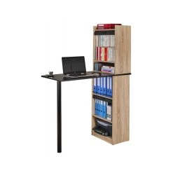 Simmob Bureau Haut Et Rangements Chêne Noir -Magasin Dépôt Privé table de bureau haute et 2 meubles de rangements chene et noir 2