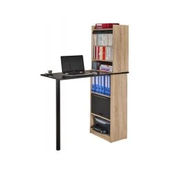 Simmob Bureau Haut Et Rangements Chêne Noir -Magasin Dépôt Privé table de bureau haute et 2 meubles de rangements chene et noir 4