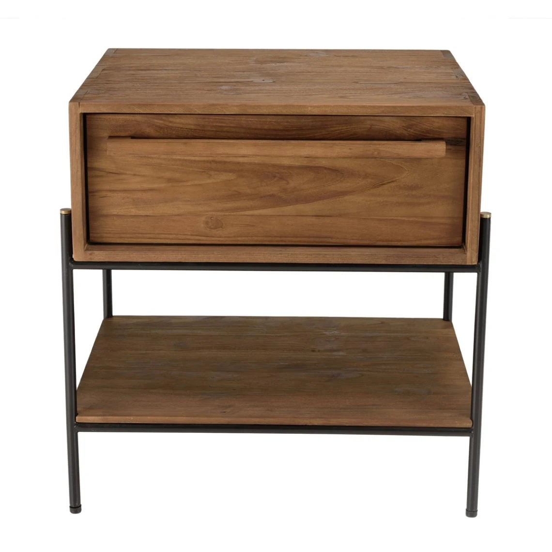 MACABANE Table De Chevet 1 Niche Bois De Teck Recyclé 3 MACABANE Table De Chevet 1 Niche Bois De Teck Recyclé – Image 3