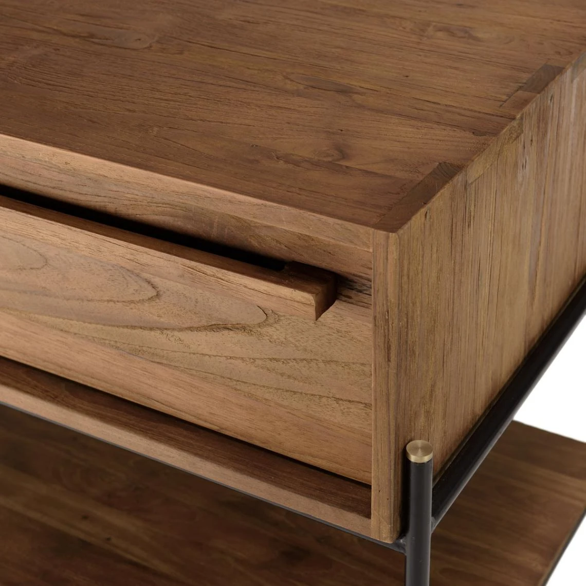 MACABANE Table De Chevet 1 Niche Bois De Teck Recyclé 5 MACABANE Table De Chevet 1 Niche Bois De Teck Recyclé – Image 5