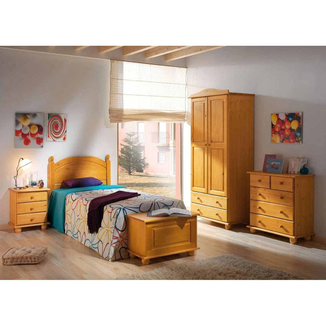 Visiodirect Table De Chevet Enfant De 3 Tiroirs En Bois Coloris Miel - Longueur 34... 4 Visiodirect Table De Chevet Enfant De 3 Tiroirs En Bois Coloris Miel - Longueur 34... – Image 4