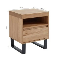 Baita Table De Chevet FELIX Effet Chêne Et Pieds En Métal 1 Tiroir Et 1 Ni... 8 Baita Table De Chevet FELIX Effet Chêne Et Pieds En Métal 1 Tiroir Et 1 Ni... -Magasin Dépôt Privé table de chevet felix effet chene et pieds en metal 1 tiroir et 1 niche l45cm 10874190 28387688 1140x1140