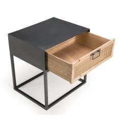 MACABANE Table De Chevet Métal 1 Tiroir Cannage - DORINA -Magasin Dépôt Privé table de chevet metal 1 tiroir cannage dorina design 1235811 3 1140x1140