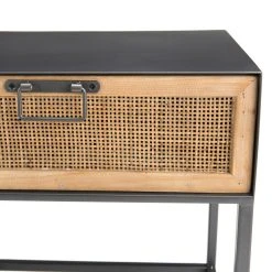 MACABANE Table De Chevet Métal 1 Tiroir Cannage - DORINA -Magasin Dépôt Privé table de chevet metal 1 tiroir cannage dorina design 1235811 4 1140x1140