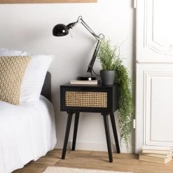 MACABANE Table De Chevet Noir 1 Tiroir Cannage - MIGUEL 8 MACABANE Table De Chevet Noir 1 Tiroir Cannage - MIGUEL -Magasin Dépôt Privé table de chevet noir 1 tiroir cannage miguel design 1235749 3 1140x1140
