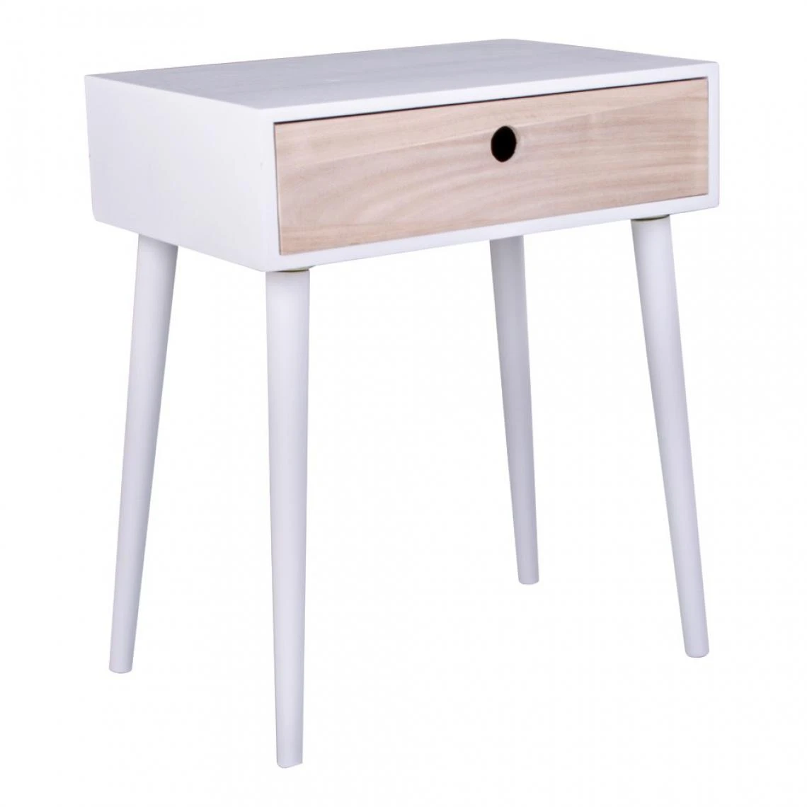 HOUSE NORDIC Table De Chevet Scandinave Blanche PARMA 1 HOUSE NORDIC Table De Chevet Scandinave Blanche PARMA
