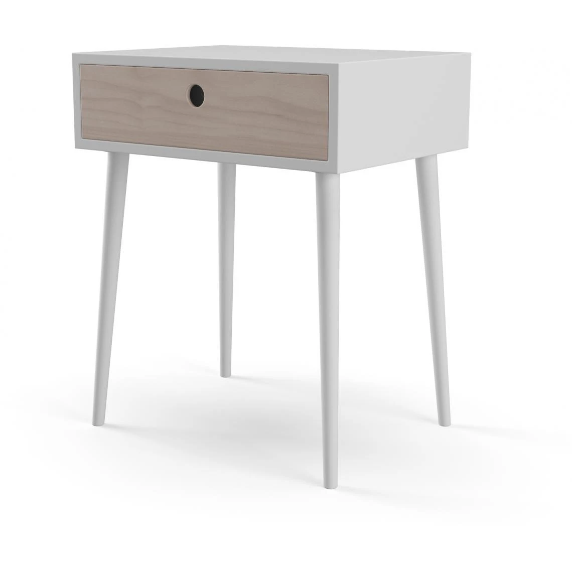 HOUSE NORDIC Table De Chevet Scandinave Blanche PARMA 5 HOUSE NORDIC Table De Chevet Scandinave Blanche PARMA – Image 5