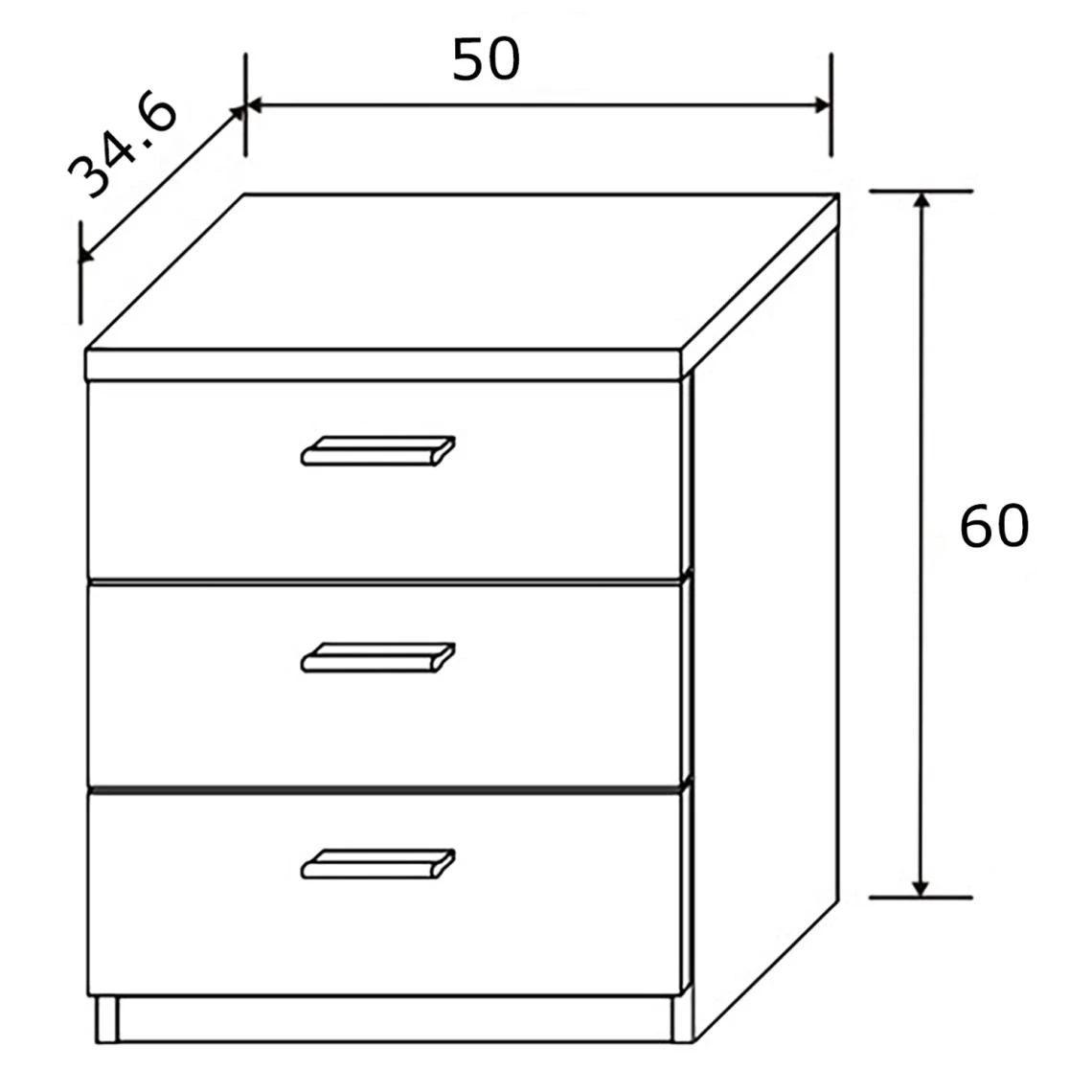 Pegane Table De Nuit / Table De Chevet Coloris Chêne Cambrian/blanc - Longue... 2 Pegane Table De Nuit / Table De Chevet Coloris Chêne Cambrian/blanc - Longue... – Image 2