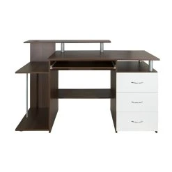 Hjh OFFICE Table D'ordinateur / Bureau WORKSPACE H IV 137 X 60 Cm Avec Caisson No...