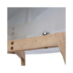 The Home Deco Factory Table Basse Ronde Plateau En Verre 80 Cm. -Magasin Dépôt Privé table ronde 45 x 80 cm bois transparent 2