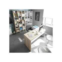 Marque Generique TAMPA Bureau D'angle Avec Caisson Contemporain Décor Chene Canadien E... 5 Marque Generique TAMPA Bureau D'angle Avec Caisson Contemporain Décor Chene Canadien E... -Magasin Dépôt Privé tampa bureau d angle avec caisson contemporain decor chene canadien et blanc artik l 145 cm 2