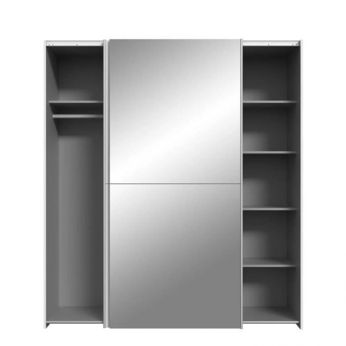 CSTORE ULOS Armoire 2 Portes Coulissantes + Miroir - Blanc Mat - L 170,3 X P ... 4 CSTORE ULOS Armoire 2 Portes Coulissantes + Miroir - Blanc Mat - L 170,3 X P ... – Image 4