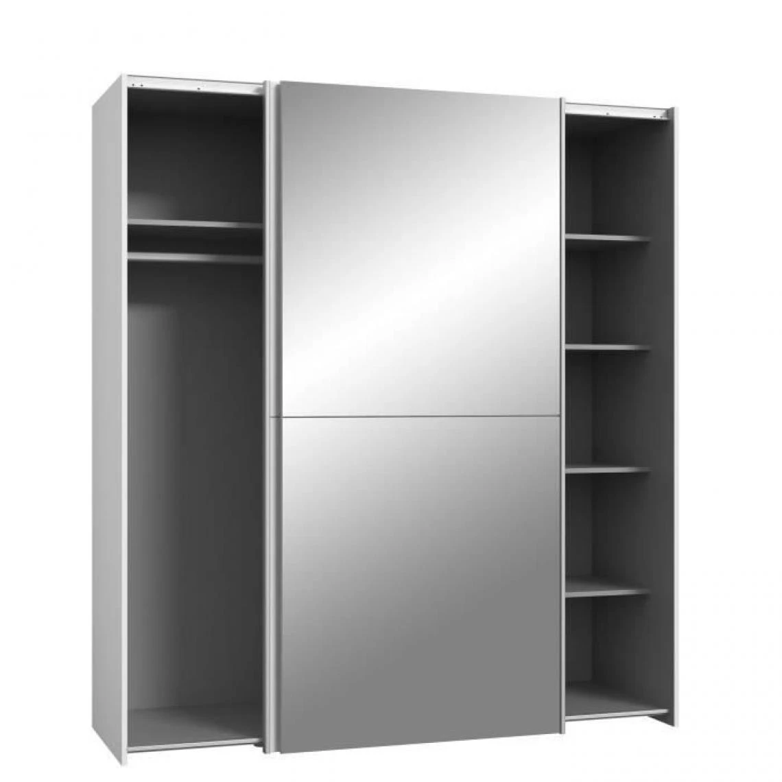 CSTORE ULOS Armoire 2 Portes Coulissantes + Miroir - Blanc Mat - L 170,3 X P ... 5 CSTORE ULOS Armoire 2 Portes Coulissantes + Miroir - Blanc Mat - L 170,3 X P ... – Image 5