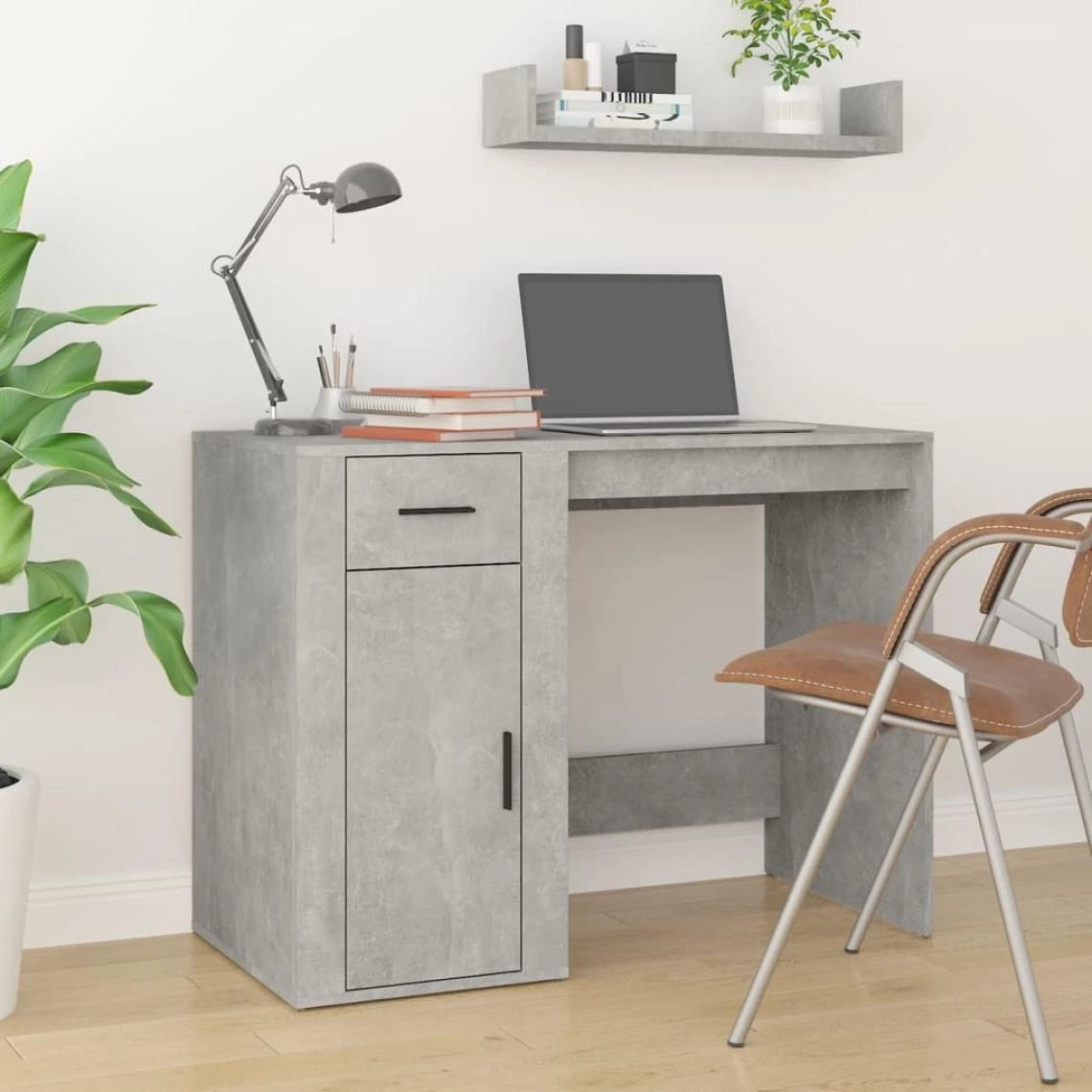 VidaXL Bureau Gris Béton 100x49x75 Cm Bois D'ingénierie 1 VidaXL Bureau Gris Béton 100x49x75 Cm Bois D'ingénierie