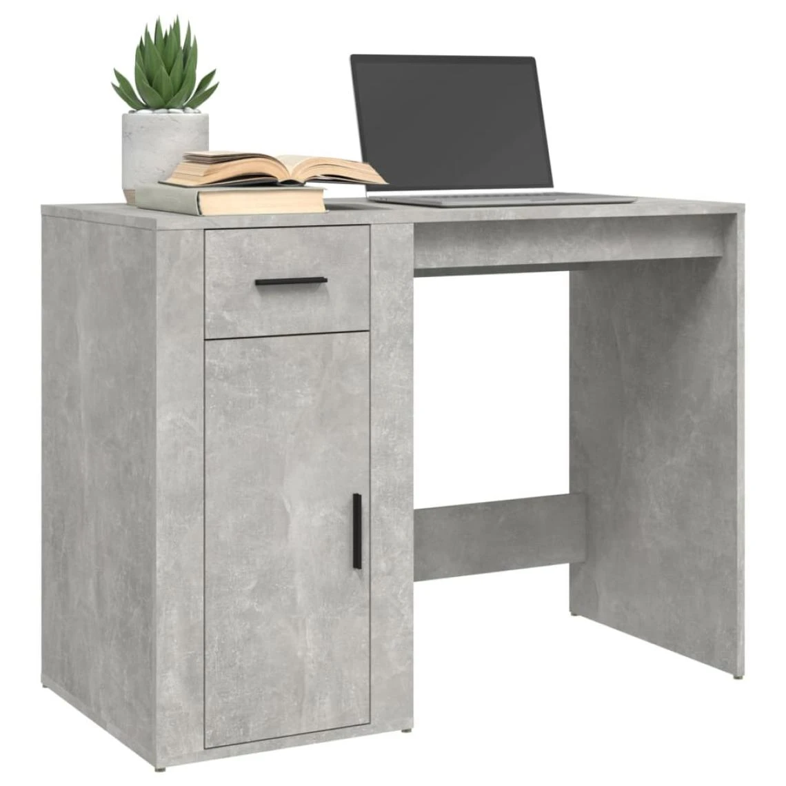 VidaXL Bureau Gris Béton 100x49x75 Cm Bois D'ingénierie 3 VidaXL Bureau Gris Béton 100x49x75 Cm Bois D'ingénierie – Image 3