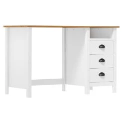 VidaXL Bureau Hill Avec 3 Tiroirs 120x50x74 Cm Bois Pin Massif