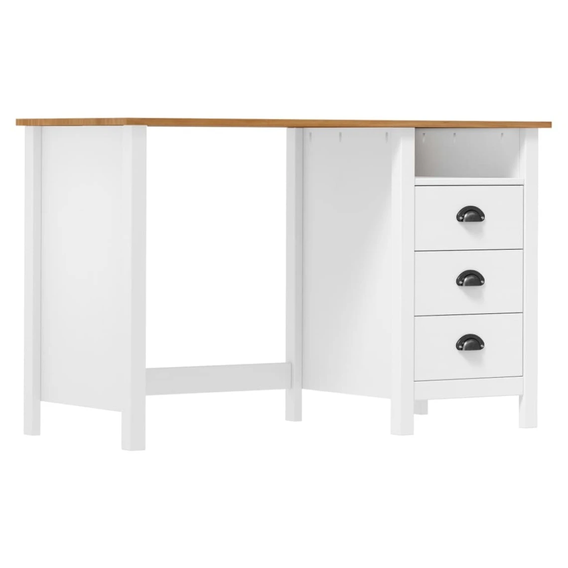 VidaXL Bureau Hill Avec 3 Tiroirs 120x50x74 Cm Bois Pin Massif 1 VidaXL Bureau Hill Avec 3 Tiroirs 120x50x74 Cm Bois Pin Massif