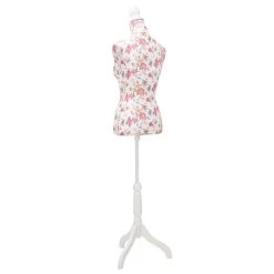 VidaXL Buste De Couture De Femme En Coton Blanc Motifs à Rosiers -Magasin Dépôt Privé vidaxl buste de couture de femme en coton blanc motifs a ro 1092366 1100922 22 1140x1140