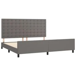 VidaXL Cadre De Lit Avec Tête De Lit Gris 200x200 Cm Similicuir -Magasin Dépôt Privé vidaxl cadre de lit avec tete de lit gris 200x200 cm similicuir 14118928 39344496 1140x1140