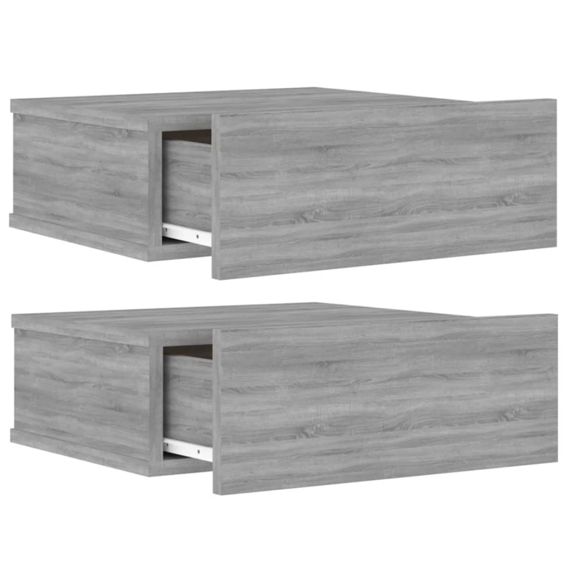 VidaXL Tables De Chevet Flottantes 2 Pcs Sonoma Gris 40x30x15 Cm 5 VidaXL Tables De Chevet Flottantes 2 Pcs Sonoma Gris 40x30x15 Cm – Image 5