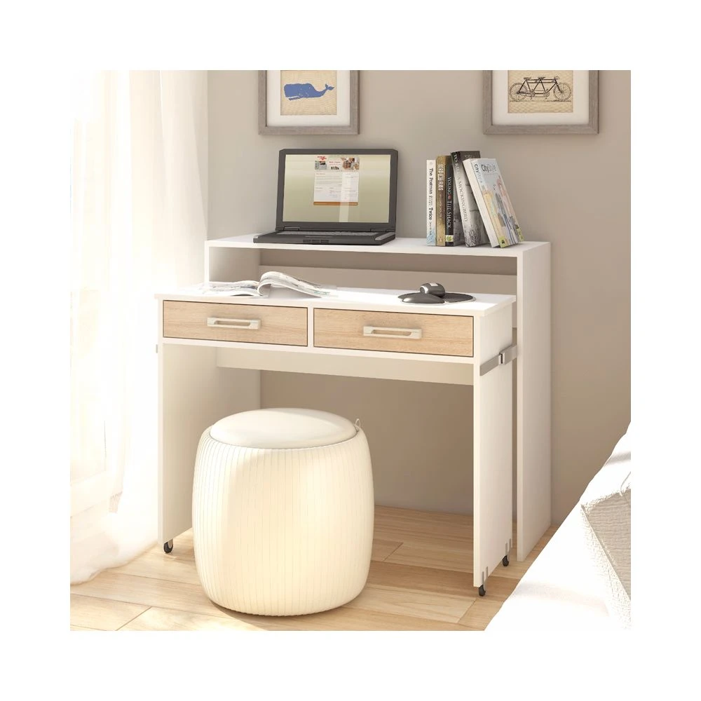 Selsey Bureau Coiffeuse / Bureau Extensible - COCO - 100 Cm - Blanc Mat / Eff... 1 Selsey Bureau Coiffeuse / Bureau Extensible - COCO - 100 Cm - Blanc Mat / Eff...