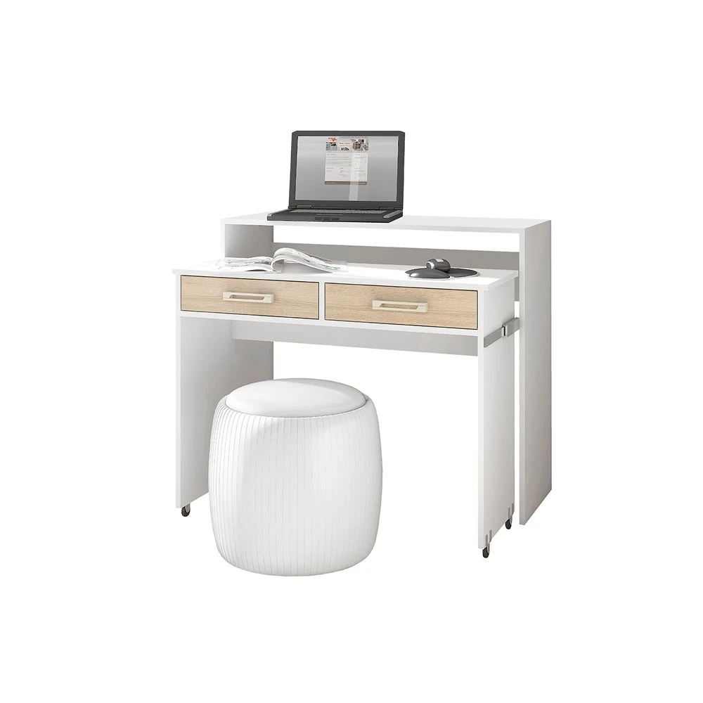 Selsey Bureau Coiffeuse / Bureau Extensible - COCO - 100 Cm - Blanc Mat / Eff... 3 Selsey Bureau Coiffeuse / Bureau Extensible - COCO - 100 Cm - Blanc Mat / Eff... – Image 3
