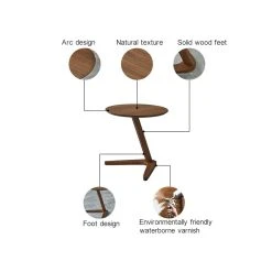 Wewoo ZH63379 Table D'appoint Ronde Créative Multi-fonctionnelle Pour Petit... -Magasin Dépôt Privé zh63379 table dappoint ronde creative multi fonctionnelle pour petit appartement nordique wood 3